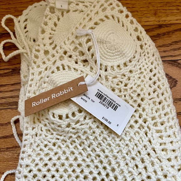 Roller Rabbit NWT Benita Crochet Cardigan Top, S New with Tags - Picture 6 of 9